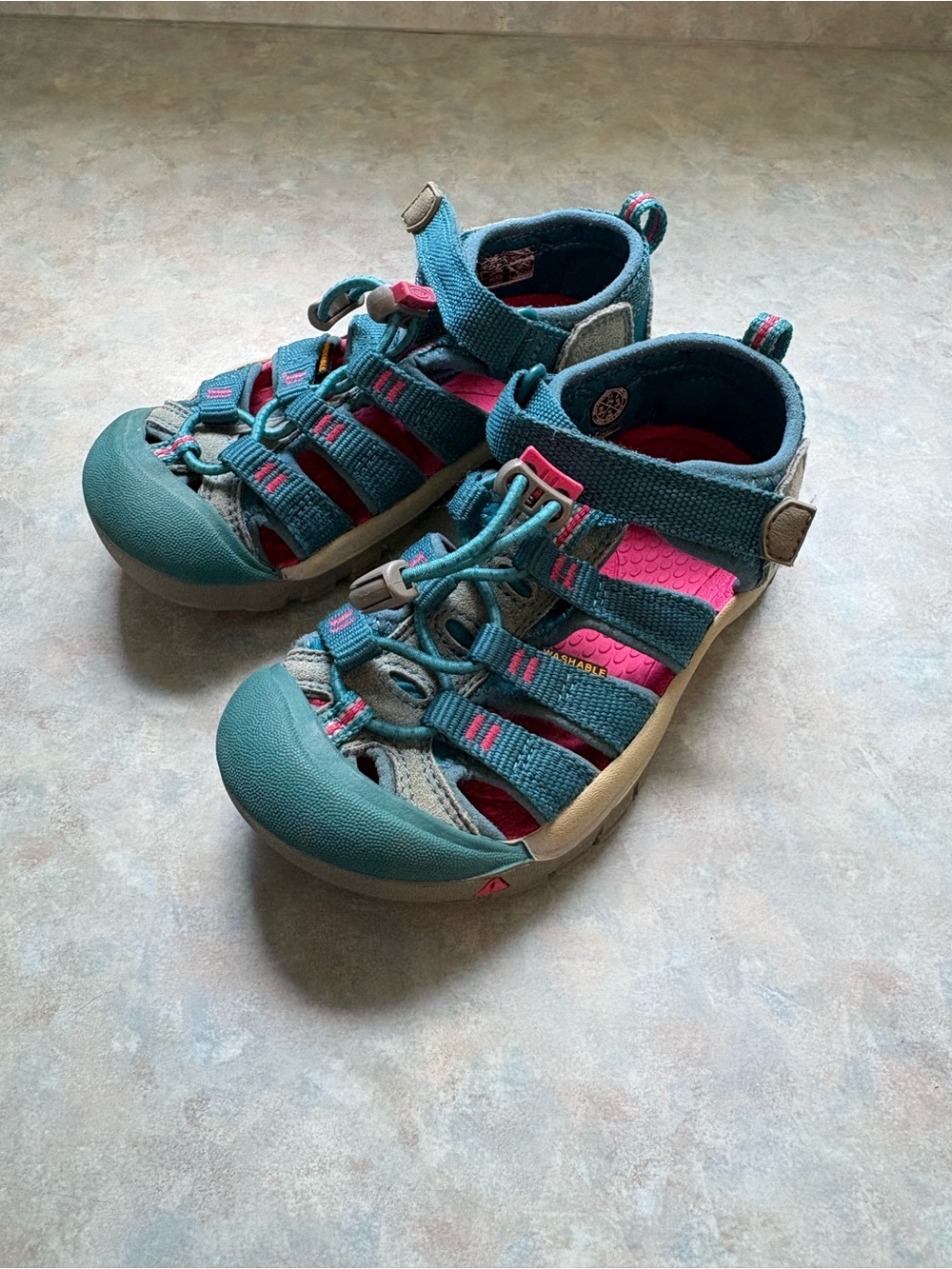 Keen Kids Teal and Pink Closed-Toe Water Sandals